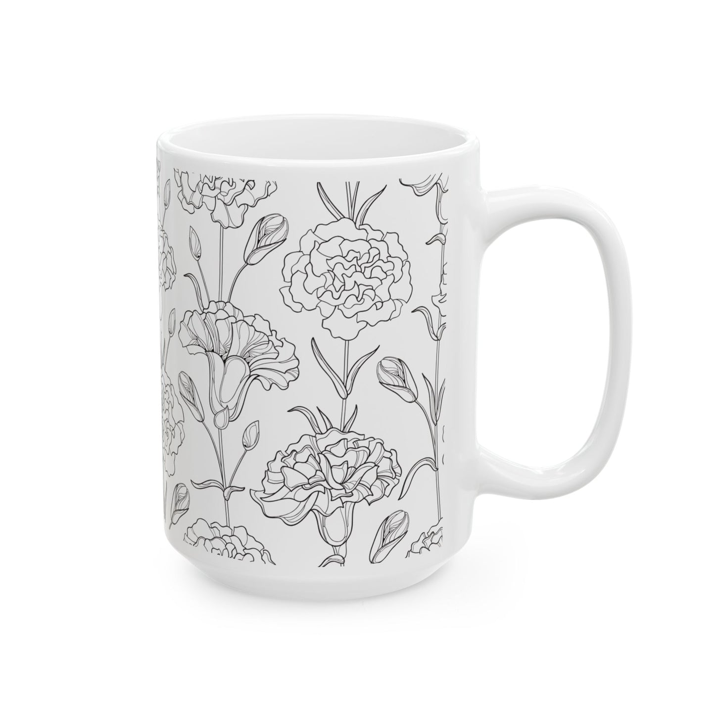 Carnation Ceramic Mug, (15oz)